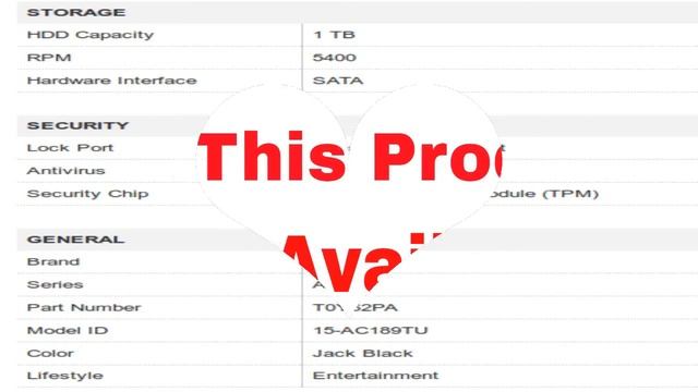 HP AC 15-AC189TU Notebook Specification [INDIA] смотреть онлайн