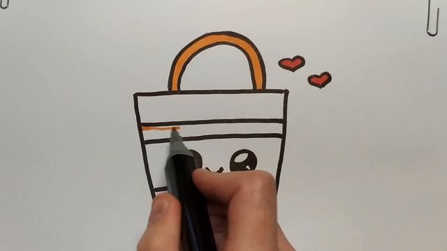 Как нарисовать сумку/Рисуем сумку для похода в магазин/Сумка смотреть онлайн