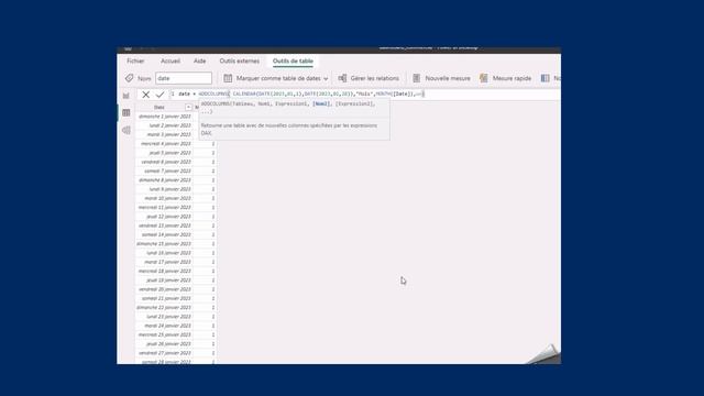 Power_BI,tuto_3_ajouter addcolumns()_ weekday() смотреть онлайн