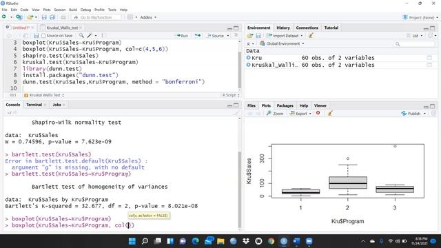 Kruskal Wallis Test Nonparametric Test Using R Studio(R Studio)(nonparametric Test) смотреть онлайн