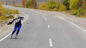 Техническая подготовка горнолыжника на роликах.