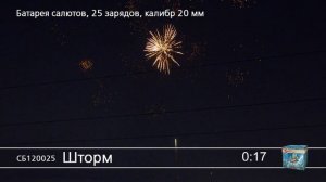 Фейерверк и салют на новый год "Шторм" 25 залпов