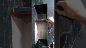 Полочки из плитки в душевую.+Подбор рисунка