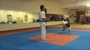 Old School Taekwondo Pad Kicking Combination Drills by 44 years old Korean master