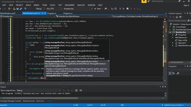 Encrypt/Decrypt Files Using AES Cryptography (Visual Studio) Part 2