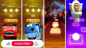 Bus Eater vs Tayo The Little Bus vs Thomas the Train EXE vs Skibidi Toilet | Tiles Hop EDM Rush