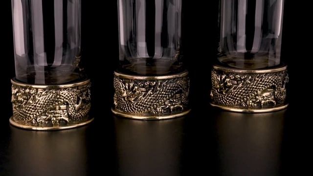 Стопки Дракон 3 или 6 шт (Латунь, стекло) смотреть онлайн