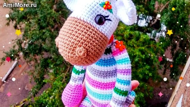 Амигуруми: схема Радужный жираф. Игрушки вязаные крючком - Free Crochet Patterns.