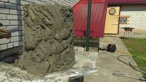 Вазон из арт-бетона "Пень-голова" своими руками