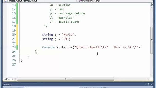 C# Formatting Output with Write() and WriteLine() смотреть онлайн