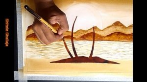 COFFEE PAINTING FOR BEGINNERS STEP BY STEP TUTORIAL ON PAPER [SUNSET NATURE LANDSCAPE]