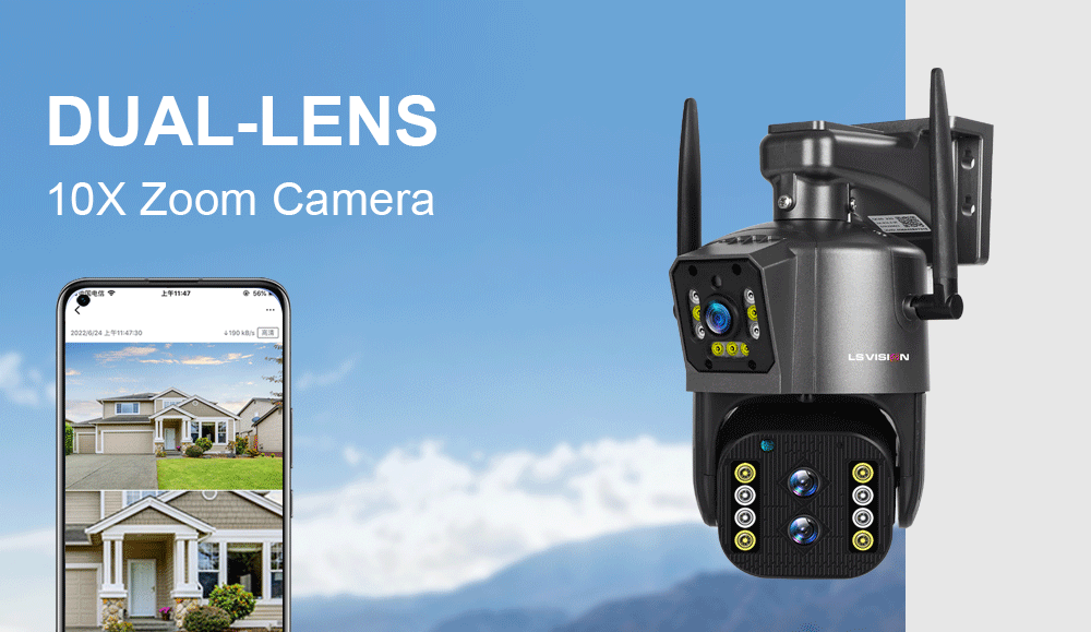 LS VISION LS-WL341 4MP Трехобъективная PTZ IP-камера