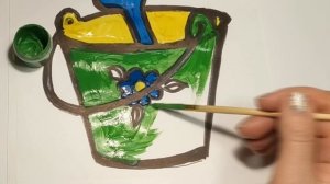 Glitter bucket Drawing lessons Раскраска ведро Уроки рисования для детей