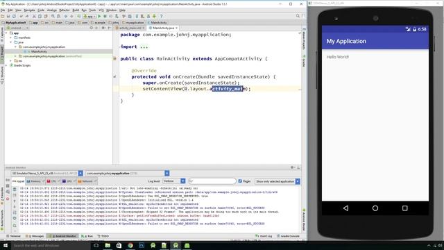Learn Java with Android Studio (3) Editing the Hello World application смотреть онлайн