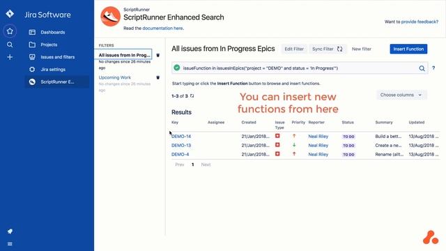 ScriptRunner for Jira | How to use Enhanced Search Filters in Jira Cloud using ScriptRunner