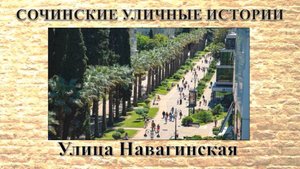 «Сочинские уличные истории». Навагинская улица