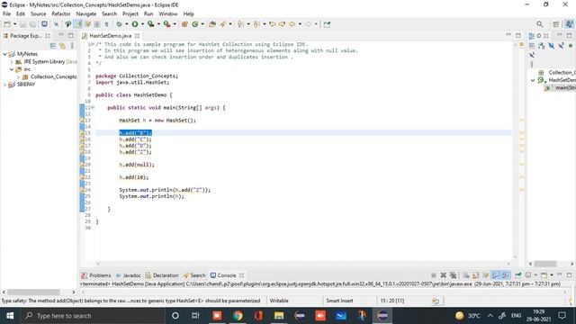 HashSet  Example | Java Collection Concept | Core JAVA Basic Concepts