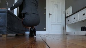 Heel Dangling Descent by Tomato Juice Kween (Air Hostess shoe play in nylons & stiletto heels)