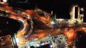 Съемка с квадрокоптера ночного города