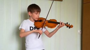 Скрипка - гамма Ре маж, арпеджио, 22 этюд Шольц, вариации на тему "Вышли в поле косари" Комаровский