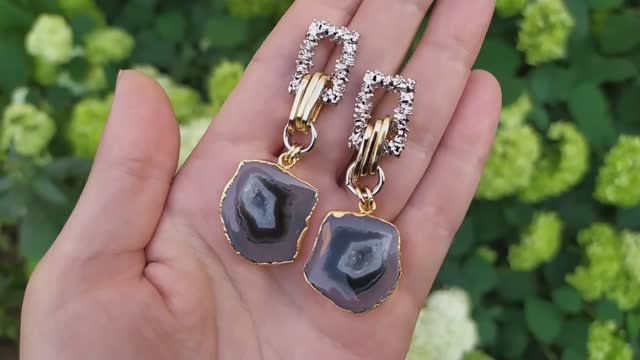 Серьги из натуральных камней агат|Украшения с камнями ручной работы|Бижутерия своими руками |Jewelry