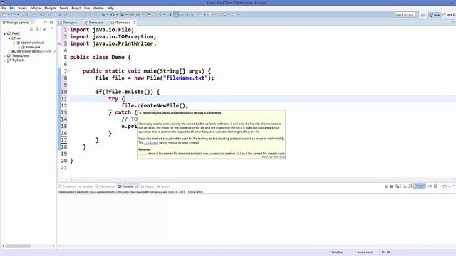 Java Tutorial For Beginners 38 - Create a File and Write in it Using PrintWriter and File class