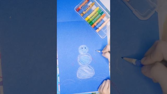 Рисуем снеговика и девочку.Пастелью маслянной. We draw a snowman and a girl using oil pastels смотреть онлайн