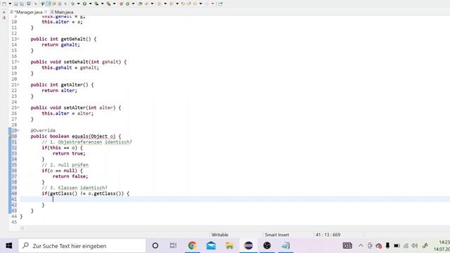 Die equals() und hashCode() Methode | Java Tutorial für Fortgeschrittene