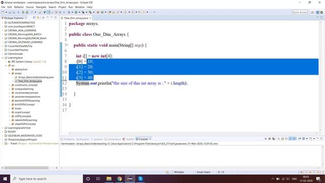 1D Arrays in Java
