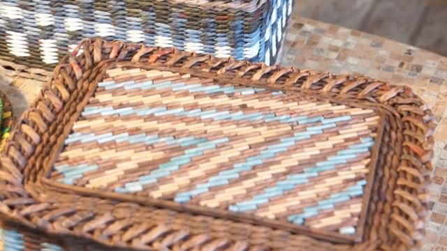 Декоративная мозаика из обрезков газетных трубочек