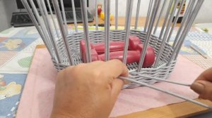 Корзинка-Хлебница из бумажной лозы.Часть2.