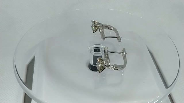 Серьги с белым африканским WHITE (J-K) муассанитом 1.82 ct Серебро 925 смотреть онлайн