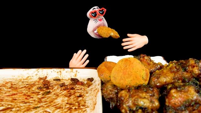 ASMR MUKBANG :) Black Olive Chicken & Black Bean Noodles Eating Sounds!