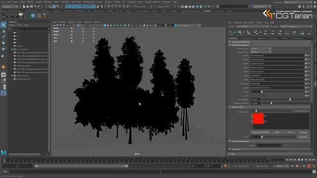 Создание травы и деревьев в XGEN, MAYA 2020.03 Урок из курса CG generalist. Инструктор Вадим Беседи