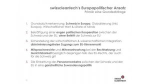 1. swisscleantech Quartalsanlass 2015 «New Deal Schweiz – Europa» – Referat Nick Beglinger