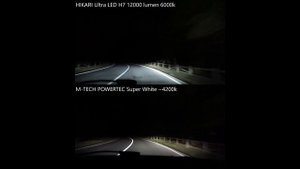 HIKARI Ultra LED 12000lm 6000k vs M-TECH SuperWhite