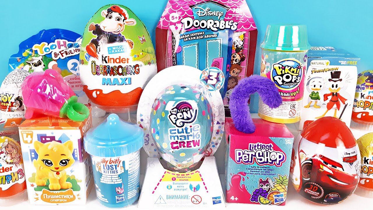 15 Киндер Сюрпризов, Unboxing Kinder Surprise Pikmi Pops, My little pony, БАРБИ, Lost Kitties,ДИСНЕЙ смотреть онлайн
