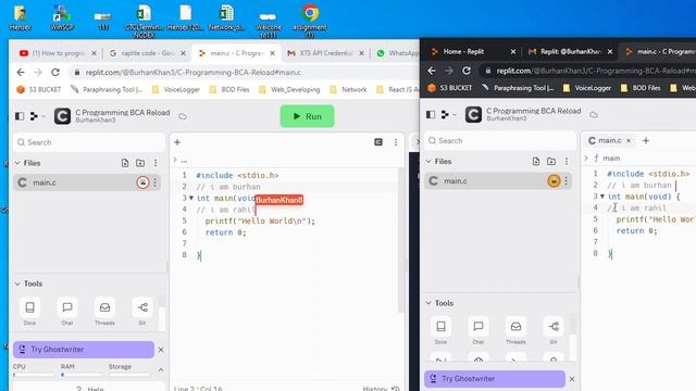Raplit its a web based console platform here we are multiple code at a time #2022