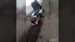 Минитрактор с двумя коробками передачи + матоблок вспашка