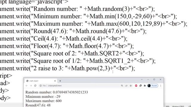 Array, Boolean, Date, Function, Math, Number, Object, String, regExp | fybscit Practical Manual