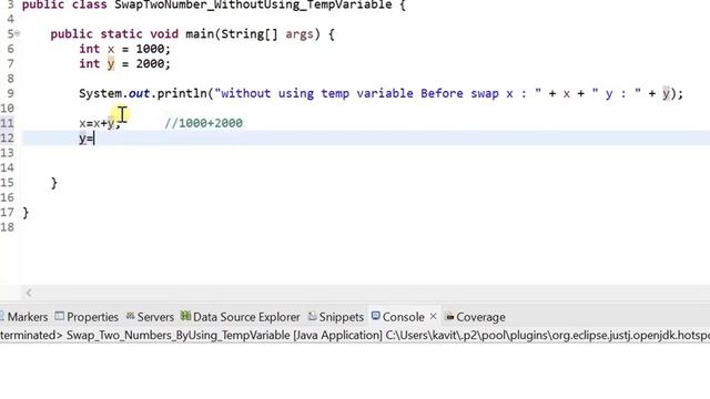 Swap two numbers without third variable in java | swap two numbers in java | Tamil | QE Tech смотреть онлайн