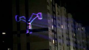 Лазерный проектор для рекламы на зданиях