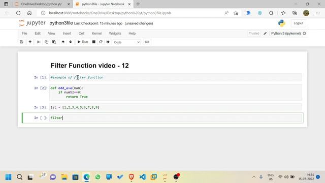 Filter Function In Python | Python Tutorials | Python Basics 2022 @youtubecreators @YouTube #python