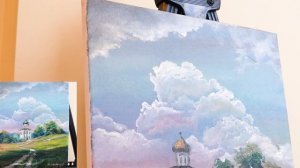 Пейзаж акрилом "Затишье" как нарисовать. Туториал. Живопись акрилом