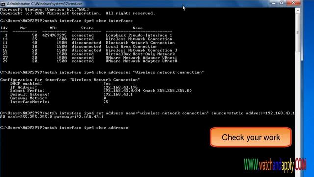 Set a Static and Dynamic IP address using netsh Command смотреть онлайн