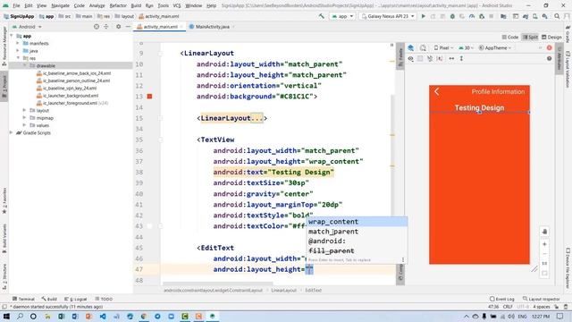 4. Coding in Android Studio || Sign Up App  || Khmer Language Ep.2/4