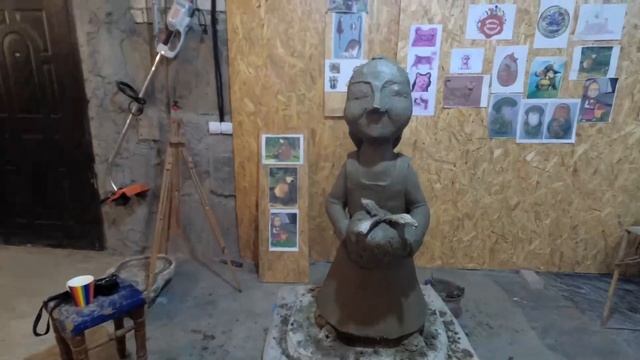 скульптуры из арт бетона МАША и МЕДВЕДЬ мастерская на дому . . смотреть онлайн