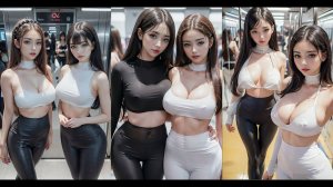 Ai Art Girls. Девушки в леггинсах в метро