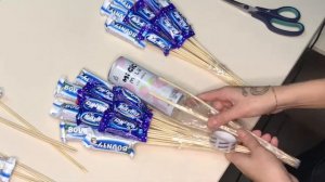 Букет из конфет своими руками, Мастер класс, Букет из милки и баунти