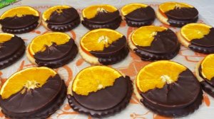 Печенье апельсин-шоколад. Нежное печенье и ароматный апельсин в шоколаде. Легко приготовить.
